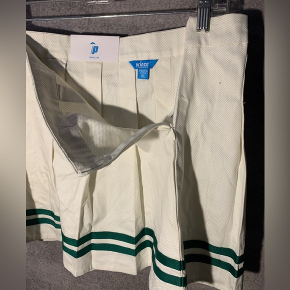 Prince Pickleball Women’s Mid-Rise Striped Pleated Mini Skirt - Cream - Picture 6 of 8